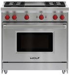 36" Gas Range - 4 Burners and Infrared Griddle