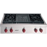 36" Sealed Burner Rangetop - 4 Burners and Infrared Griddle